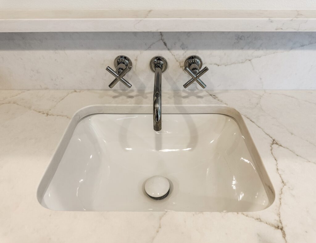 Marble sink and new faucet handles